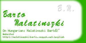 barto malatinszki business card